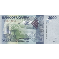 P50c Uganda - 2000 Shillings Year 2015